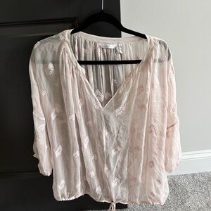 Chic Sheer Blouse in Soft Pink medium